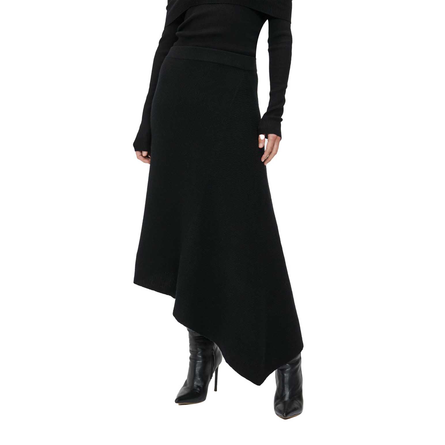 Veronika Maine Asymmetric Knit Skirt